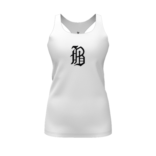 [FT0TRBWH-FYS-LOGO1] Decker Racerback Tank Top (Female Youth S, White, Logo 1)