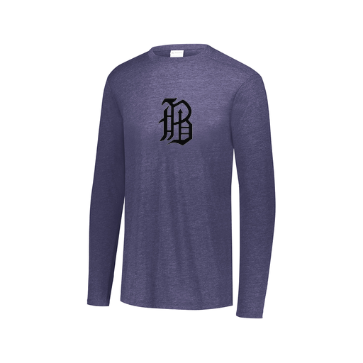 [FTLCUBNV-AXS-LOGO1] Decker Men's Tri-Blend T-Shirt - Long Sleeve (Adult XS, Navy, Logo 1)