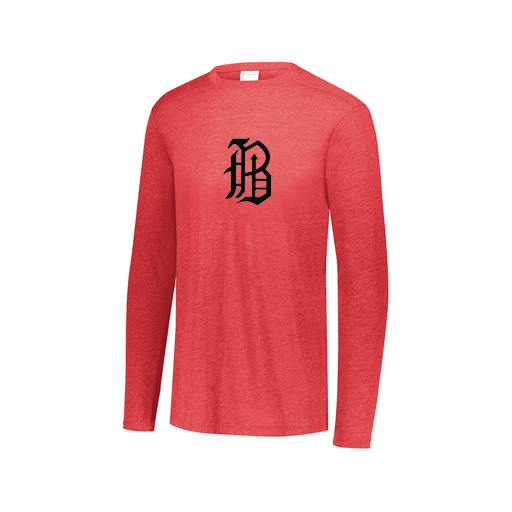 [FTLCUBRD-AXS-LOGO1] Decker Men's Tri-Blend T-Shirt - Long Sleeve (Adult XS, Red, Logo 1)