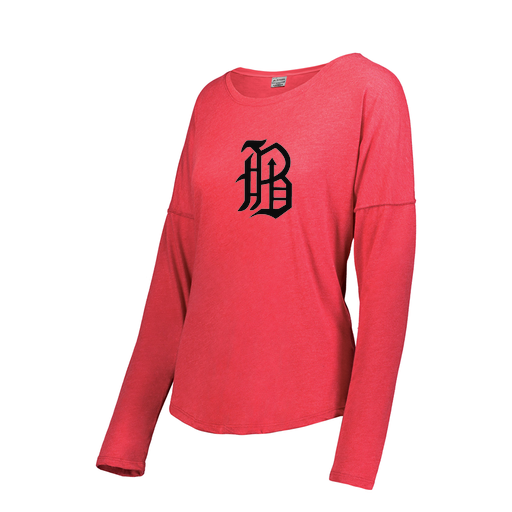 [FTLCUBRD-FAXS-LOGO1] Decker Women's Tri-Blend T-Shirt - Long Sleeve (Female Adult XS, Red, Logo 1)